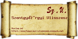 Szentgyörgyi Ulisszesz névjegykártya